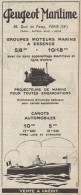 Peugeot Maritime - Canots Automobiles - Pubblicità D'epoca - 1928 Old Ad - Publicités