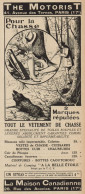 THE MOTORIST Pour La Chasse - Pubblicità D'epoca - 1936 Old Advertising - Publicités