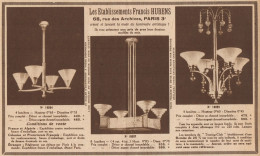 Lampadari Francis HUBENS - Pubblicità D'epoca - 1931 Old Advertising - Advertising