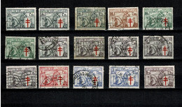 1934 394/400° + ° ( Lot  15 Timbres ) : Chevalier /Ridder - Usati