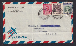 THAILAND - Envelope Sent Via Air Mail From Bangkok To Italy 1954, Nice Franking And Cancels / 2 Scans - Tailandia