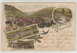 Gruss Aus Dem Böhmerwald Old Postcard Posted 1899 Unter-Reichenstein B240503 - Czech Republic