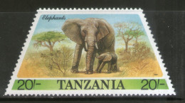 Tanzania 1988 African Elephant Wildlife Animal Sc 388 Odd Shaped Stamp MNH # 150 - Elephants