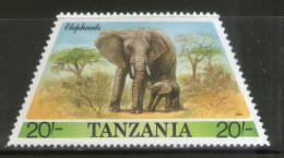 Tanzania 1988 African Elephant Wildlife Animal Sc 388 Odd Shaped Stamp MNH # 150 - Elefanti