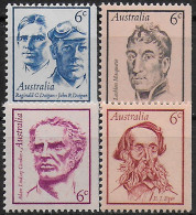 1970 Australia Famous Australians 3rd Series 4v. MNH Michel N. 457d/60d - Sonstige & Ohne Zuordnung