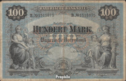 Bayern Rosenbg: BAY3 Länderbanknote Bayern Stark Gebraucht (IV) 1900 100 Mark - 100 Mark