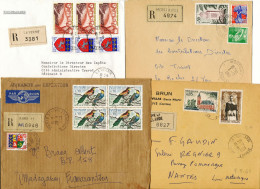 4 X LETTRE RECOMMANDEE TARIF A ETUDIER - 1961-....