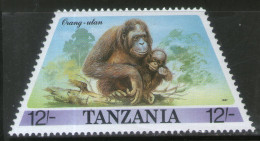 Tanzania 1988 Orang-utan Wildlife Animal Sc 387 Odd Shaped Stamp MNH # 305 - Gorilla