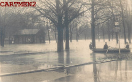 CARTE PHOTO : LYON LE PARC DE LA TETE D'OR ENVAHI PAR LES EAUX DECEMBRE 1918 INONDATIONS  - Autres & Non Classés