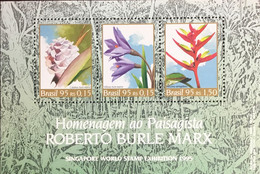 Brazil 1995 Singapore ‘95 Flowers Minisheet MNH - Andere & Zonder Classificatie