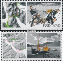 Dänemark - Färöer 979-980 (kompl.Ausg.) Postfrisch 2020 Historische Postrouten - Islas Faeroes