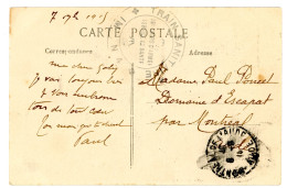 SOMME (CP AMIENS) 1915 EN NOIR CACHET TRAIN SANITAIRE 16° CORPS D ARMEE SERVICE DE SANTE IMP N°4 - Guerre De 1914-18