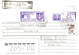 Ukraine:Ukraina:Registered Letter From Rivne And With Overprinted Stamp, 1993 - Ukraine