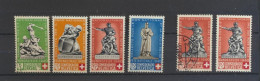 Suisse  6 Valeurs Avec Soccle Different Et 351 A Couleur Croix-Rouge - Used Stamps