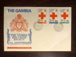 GAMBIA FDC COVER 1973 YEAR RED CROSS HEALTH MEDICINE STAMPS - Gambia (1965-...)