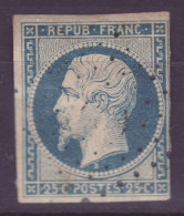 FRANCE 1852 25 C Bleu YT N°10 Oblitéré - 1852 Louis-Napoléon