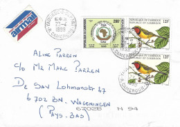 Cameroon Cameroun 1999 Yaounde 8 OAU 200f Woodchat Shrike Lanius Senator Cover - Cameroon (1960-...)