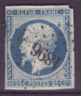 FRANCE 1852 25 C Bleu YT N°10 Oblitéré - 1852 Louis-Napoleon