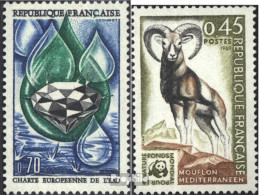 Frankreich 1682,1683 (kompl.Ausg.) Postfrisch 1969 Wasserschutz, Mufflon - Ungebraucht