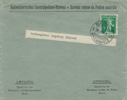 Centralpolizei Bureau Bern Kirchenfeld 1914 > Augsburg - Amtlich - Brieven En Documenten