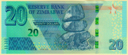 Zimbabwe 20 Dollars 2020 Elephant P 104 AA Prefix Crisp UNC - Zimbabwe