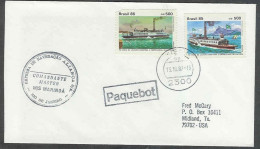 1987 Paquebot Cover, Brazil Stamp Used In Kiel, Germany - Covers & Documents