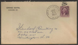 1935 Lex & Fleming RPO, Tr.2, Jan 25, Hotel Corner Card - Cartas & Documentos