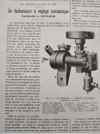 1902 AUTOMOBILE - PANHARD Et LEVASSOR - CARBURATEUR À RÉGLAGE AUTOMATIQUE - LES NOUVEAUTÉS DU SALON 1902 - LA LOCOMOTION - 1900 - 1949