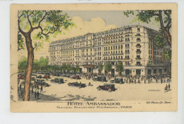 PARIS -IXème Arrondissement - Carte PUB De L' HÔTEL AMBASSADEUR , Nouveau Boulevard Haussmann - Cafés, Hôtels, Restaurants