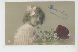 ENFANTS - LITTLE GIRL - MAEDCHEN - Jolie Carte Fantaisie Portrait Fillette Et Fleurs - Portretten