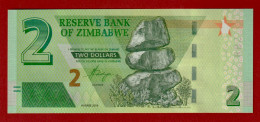 Zimbabwe 2 Dollars 2019 Eternal Flame P 101 AH Prefix Crisp Gem UNC - Simbabwe