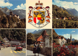 Vaduz, Fürstentum Liechtenstein Mehrbildkarte Auto Fiat 1500, Trachten - Liechtenstein