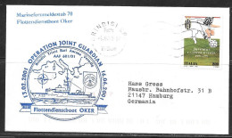 2001 Italy - German Navy Ship In Rindisi - Operation Joint Guardian - Navy - Covers & Documents