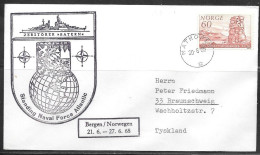 1968 Norway - German Navy Ship In Mathope (Bergen) - Zerstorer "Bayern" - Storia Postale