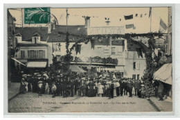 77 TOURNAN #15737 KERMESSE MUSICALE SEPTEMBRE 1908 LA RUE DE PARIS MANEGE JEUX FETE - Tournan En Brie