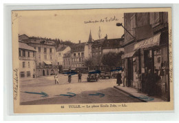 19 TULLE LA PLACE EMILE ZOLA TABAC VOITURE CITROEN DE DION BOUTON - Tulle