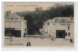 80 POIX #14871 VUE DE  LA PLACE ET PONT SAINT MARTIN N°36 CHAPELLERIE - Poix-de-Picardie