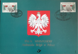 Belgique ( Nr 2782 ) Et La Pologne ( Nr 3509 ) / Carte Souvenir => Paleis Mniszech / Ambassade De Belgique - Lettres & Documents