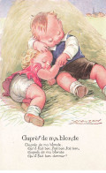 ILLUSTRATEUR #MK48501 AUPRES DE MA BLONDE DEUX BEBES QUI DORMENT PAR MAUZAN - Mauzan, L.A.