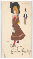 ILLUSTRATEUR #FG51947 POPINI THE SCHOOL GIRL CHRISTMAS GREETING FEMME MODERNE - Other & Unclassified