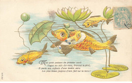 POISSONS #MK52833 POISSONS PARAPLUIE BALLON PLANTE AQUATIQUE GAUFREE DORURE - Fische Und Schaltiere