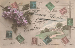 FANTAISIES #DC51246 CARTE BONNE ANNEE LANGAGE DES TIMBRES - Altri & Non Classificati