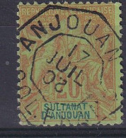 Sultanat D'Anjouan      20 Oblitéré - Usados
