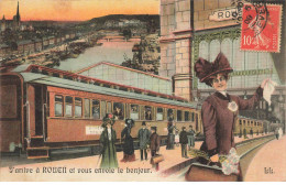 76 ROUEN #MK54134 SOUVENIR GARE ET TRAIN - Rouen