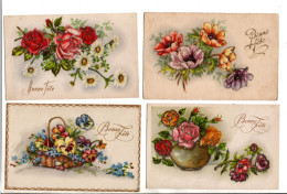 Fantaisie Fleurs - 12 Cartes Postales Ancienne - Fleurs