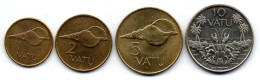 VANUATU-Setof 4coins 1, 2, 5, 10 Vatu- Ni-Brass, Cu-Ni- 1990-1999, KM #3 - 6 - Vanuatu