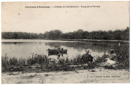 CPA 72 - Environs D'ECOMMOY (Sarthe) - Château De Chardonneux. Etang De La Ferrière (animée) - Ecommoy