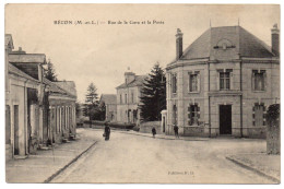 CPA 49 - BECON (Maine Et Loire) - Rue De La Gare Et La Poste - Ed. F. G. - Otros & Sin Clasificación