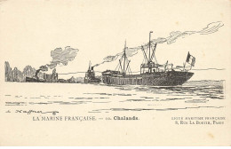 BATEAUX #MK53616 LA MARINE FRANCAISE CHALANDS PAR HAFFNER - Autres & Non Classés