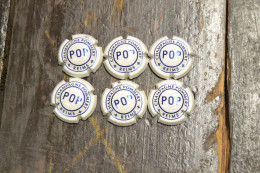 Lot X 6 Capsules De Champagne / Plaque De Muselet Champagne POP REIMS POMMERY - Collection (2021827844) - Pomméry